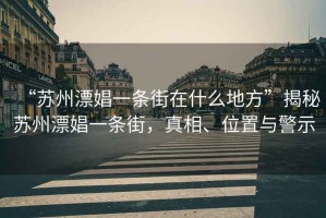 “蘇州漂娼一條街在什么地方”揭秘蘇州漂娼一條街，真相、位置與警示