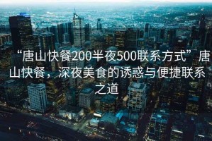 “唐山快餐200半夜500聯(lián)系方式”唐山快餐，深夜美食的誘惑與便捷聯(lián)系之道
