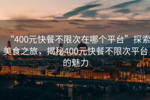 “400元快餐不限次在哪個平臺”探索美食之旅，揭秘400元快餐不限次平臺的魅力