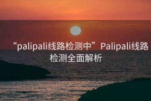 “palipali線路檢測中”Palipali線路檢測全面解析