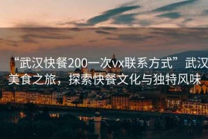 “武漢快餐200一次vx聯(lián)系方式”武漢美食之旅，探索快餐文化與獨(dú)特風(fēng)味