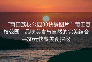 “莆田荔枝公園30快餐圖片”莆田荔枝公園，品味美食與自然的完美結(jié)合—30元快餐美食探秘