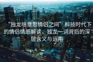 “獨龍啥意思情侶之間”科技時代下的情侶情感解讀，獨龍一詞背后的深層含義與運用