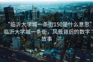 “臨沂大學城一條街150是什么意思”臨沂大學城一條街，風景背后的數(shù)字故事