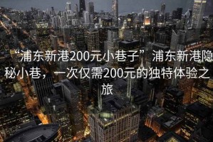 “浦東新港200元小巷子”浦東新港隱秘小巷，一次僅需200元的獨特體驗之旅