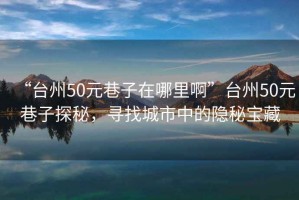 “臺(tái)州50元巷子在哪里啊”臺(tái)州50元巷子探秘，尋找城市中的隱秘寶藏