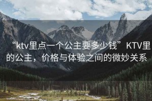 “ktv里點一個公主要多少錢”KTV里的公主，價格與體驗之間的微妙關(guān)系