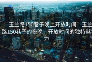 “玉蘭路150巷子晚上開放時間”玉蘭路150巷子的夜晚，開放時間的獨特魅力