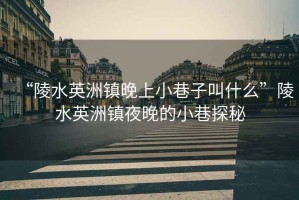 “陵水英洲鎮(zhèn)晚上小巷子叫什么”陵水英洲鎮(zhèn)夜晚的小巷探秘