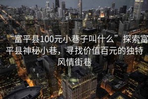 “富平縣100元小巷子叫什么”探索富平縣神秘小巷，尋找價值百元的獨特風(fēng)情街巷
