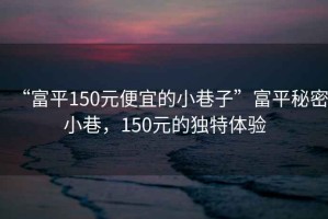“富平150元便宜的小巷子”富平秘密小巷，150元的獨特體驗