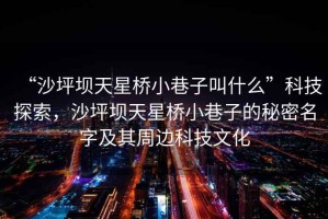 “沙坪壩天星橋小巷子叫什么”科技探索，沙坪壩天星橋小巷子的秘密名字及其周邊科技文化