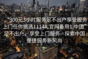 “300元3小時服務(wù)足不出戶享受服務(wù)上門任你挑選1114A.官網(wǎng)備用1.中國”足不出戶，享受上門服務(wù)—探索中國便捷服務(wù)新風(fēng)尚