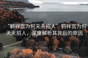 “鶴祥宮為何天天招人”鶴祥宮為何天天招人，深度解析其背后的原因