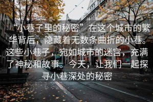 “小巷子里的秘密”在這個(gè)城市的繁華背后，隱藏著無(wú)數(shù)條曲折的小巷。這些小巷子，宛如城市的迷宮，充滿了神秘和故事。今天，讓我們一起探尋小巷深處的秘密