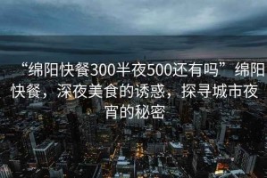 “綿陽(yáng)快餐300半夜500還有嗎”綿陽(yáng)快餐，深夜美食的誘惑，探尋城市夜宵的秘密