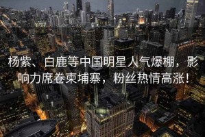 楊紫、白鹿等中國明星人氣爆棚，影響力席卷柬埔寨，粉絲熱情高漲！