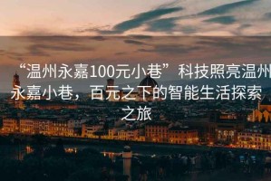 “溫州永嘉100元小巷”科技照亮溫州永嘉小巷，百元之下的智能生活探索之旅