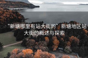 “新塘哪里有站大街的”新塘地區(qū)站大街的概述與探索