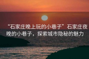 “石家莊晚上玩的小巷子”石家莊夜晚的小巷子，探索城市隱秘的魅力