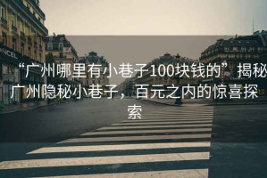 “廣州哪里有小巷子100塊錢的”揭秘廣州隱秘小巷子，百元之內(nèi)的驚喜探索