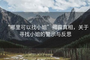 “哪里可以找小姐”揭露真相，關(guān)于尋找小姐的警示與反思