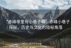 “赤峰哪里有小巷子啊”赤峰小巷子探秘，歷史與文化的隱秘角落