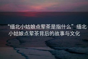 “緬北小姑娘點葷茶是指什么”緬北小姑娘點葷茶背后的故事與文化