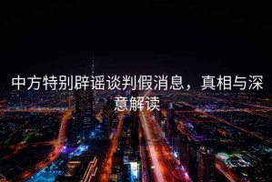 中方特別辟謠談判假消息，真相與深意解讀
