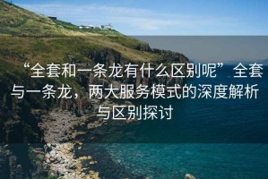 “全套和一條龍有什么區(qū)別呢”全套與一條龍，兩大服務(wù)模式的深度解析與區(qū)別探討