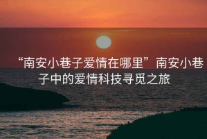 “南安小巷子愛情在哪里”南安小巷子中的愛情科技尋覓之旅