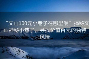 “文山100元小巷子在哪里啊”揭秘文山神秘小巷子，尋找價值百元的獨特風情