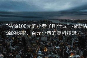 “沽源100元的小巷子叫什么”探索沽源的秘密，百元小巷的高科技魅力