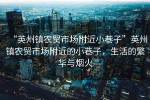 “英州鎮(zhèn)農(nóng)貿(mào)市場附近小巷子”英州鎮(zhèn)農(nóng)貿(mào)市場附近的小巷子，生活的繁華與煙火