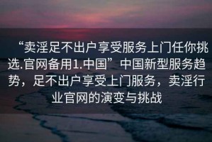 “賣淫足不出戶享受服務(wù)上門任你挑選.官網(wǎng)備用1.中國”中國新型服務(wù)趨勢，足不出戶享受上門服務(wù)，賣淫行業(yè)官網(wǎng)的演變與挑戰(zhàn)