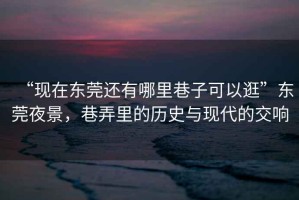 “現(xiàn)在東莞還有哪里巷子可以逛”東莞夜景，巷弄里的歷史與現(xiàn)代的交響