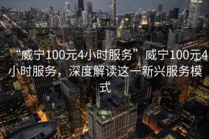 “威寧100元4小時服務(wù)”威寧100元4小時服務(wù)，深度解讀這一新興服務(wù)模式