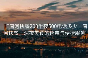 “唐河快餐200半夜500電話多少”唐河快餐，深夜美食的誘惑與便捷服務