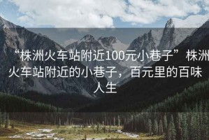 “株洲火車站附近100元小巷子”株洲火車站附近的小巷子，百元里的百味人生