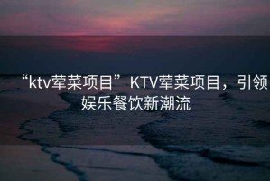 “ktv葷菜項(xiàng)目”KTV葷菜項(xiàng)目，引領(lǐng)娛樂(lè)餐飲新潮流
