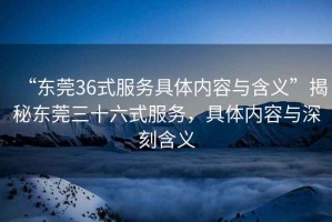 “東莞36式服務(wù)具體內(nèi)容與含義”揭秘東莞三十六式服務(wù)，具體內(nèi)容與深刻含義