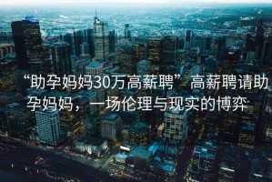 “助孕媽媽30萬高薪聘”高薪聘請助孕媽媽，一場倫理與現(xiàn)實(shí)的博弈
