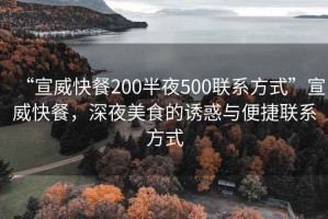 “宣威快餐200半夜500聯(lián)系方式”宣威快餐，深夜美食的誘惑與便捷聯(lián)系方式