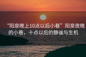 “陽泉晚上10點以后小巷”陽泉夜晚的小巷，十點以后的靜謐與生機