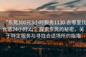 “東莞300元3小時服務(wù)1130.去哪里找合適24小時.cc”探索東莞的秘密，關(guān)于特定服務(wù)與尋找合適場所的指南