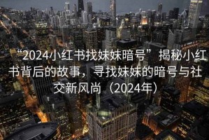 “2024小紅書找妹妹暗號”揭秘小紅書背后的故事，尋找妹妹的暗號與社交新風尚（2024年）