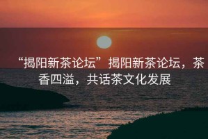 “揭陽新茶論壇”揭陽新茶論壇，茶香四溢，共話茶文化發(fā)展