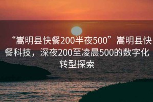 “嵩明縣快餐200半夜500”嵩明縣快餐科技，深夜200至凌晨500的數(shù)字化轉(zhuǎn)型探索