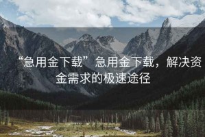 “急用金下載”急用金下載，解決資金需求的極速途徑