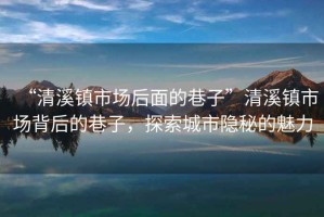 “清溪鎮(zhèn)市場后面的巷子”清溪鎮(zhèn)市場背后的巷子，探索城市隱秘的魅力
